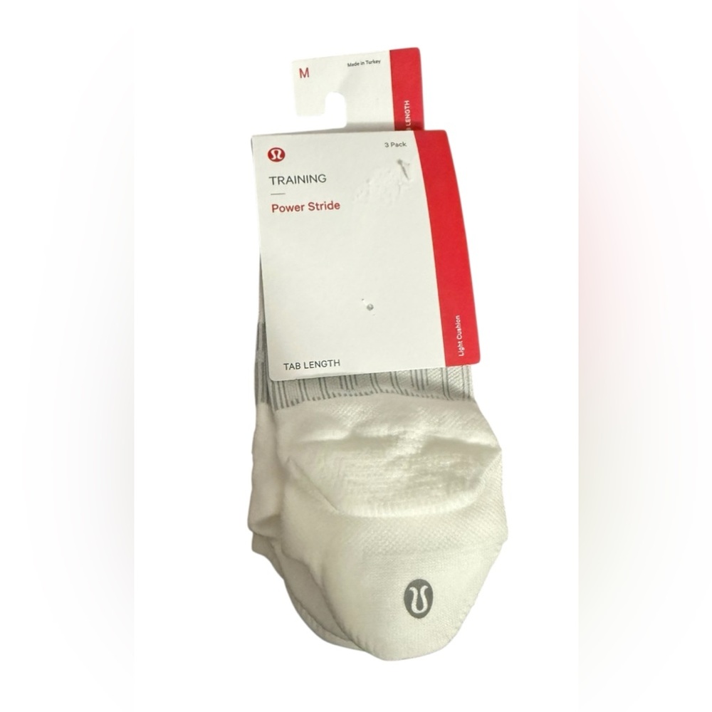 Lululemon Power Stride Tab Socks 3 pack Women’s Medium White
